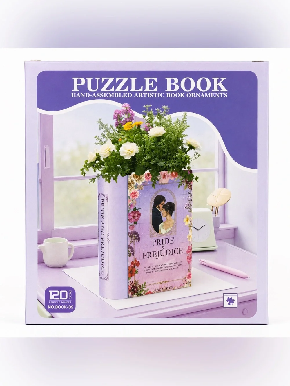 3D Puzzle Vase - Pride & Prejudice Floral Book Planter